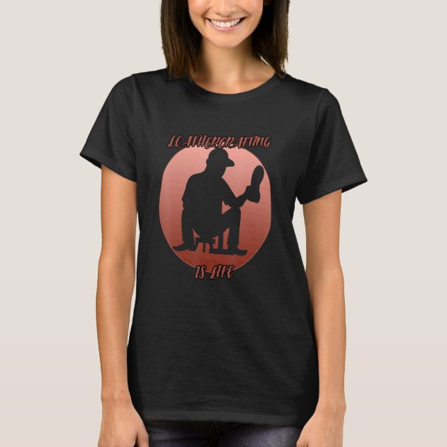 Camiseta Sombra De Arranjo De Couro Em Círculo Vermelho (Frente)