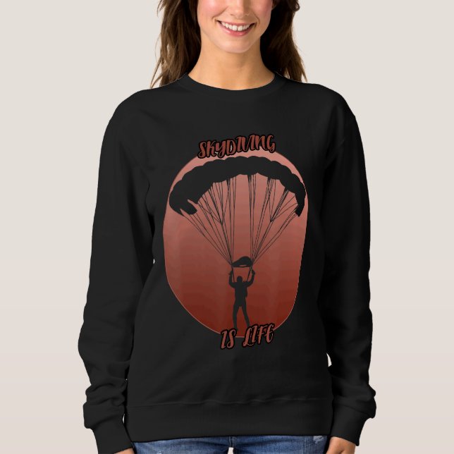 Camiseta Sombra De Skydiving Em Um Círculo Vermelho (Frente)