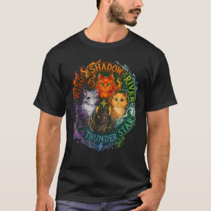Camiseta Sombra do Vento Rio Estrela Trovão Céu Gato Fogo F
