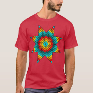 Camiseta Sombras de cor de fogo turquesa Estado Americano N