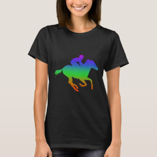 Camiseta Sombras de equitação em cores arco-íris