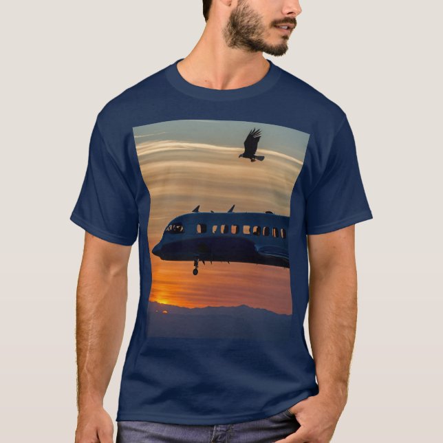Camiseta "Sombras Encaixadas ao Estilo - Teto Sunset Águia  (Frente)
