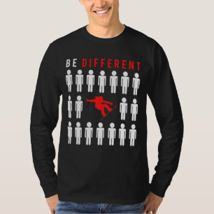 Camiseta Sombreado com Humor: Snowboard - Seja diferente de