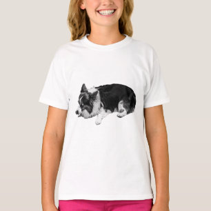 Camiseta sombreado de pelo suave, corgi