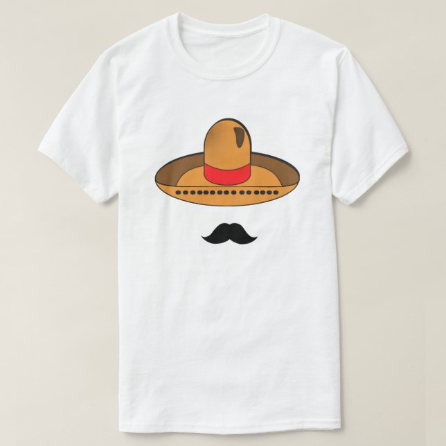 Camiseta Sombrero e bigode (Frente do Design)