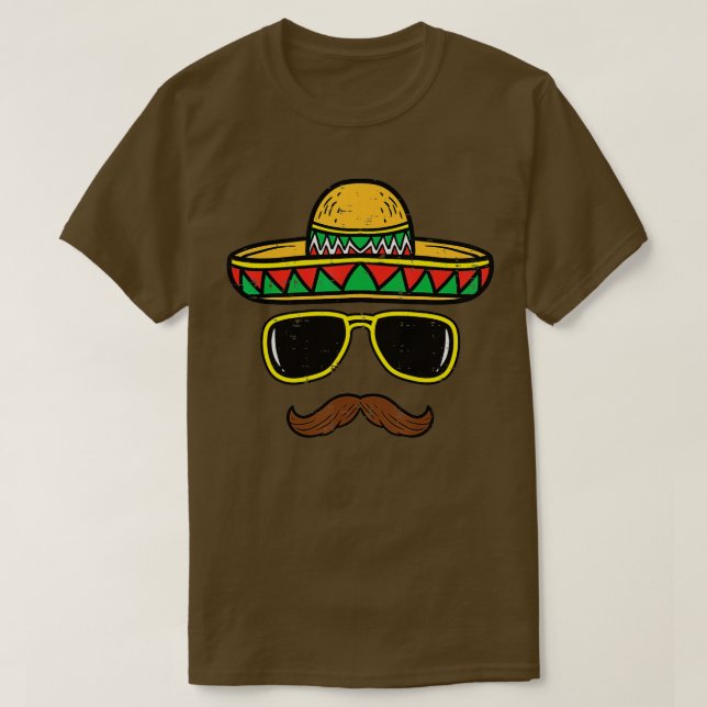 Camiseta Sombrero Face Cinco De Mayo Partido Fiesta Mexican (Frente do Design)