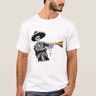 Camiseta Sombrero Skeleton atira no Rainbow Beam