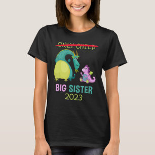 Camiseta Somente Criança Grande Irmã 2023 Meninas Dragão