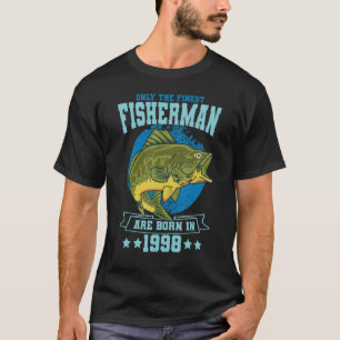 Camiseta Somente Os Melhores Pescadores Nasceram Em 1998 Pe
