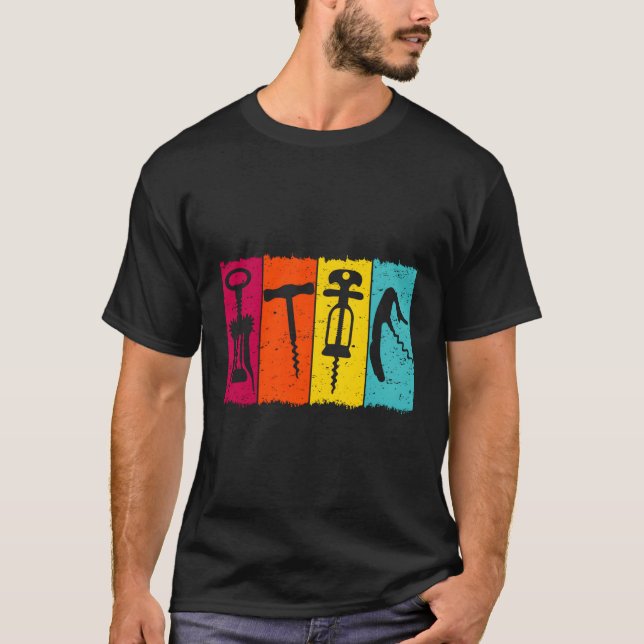 Camiseta Sommelier Wine Bebendo Provando Corkscret Wine Ope (Frente)