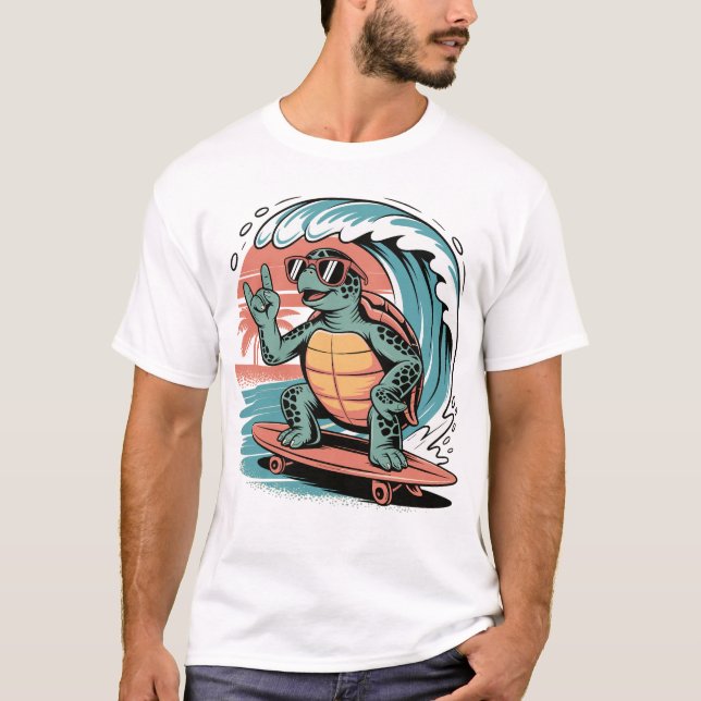 Camiseta Sommer Shirt mit Skater Turtle (Frente)