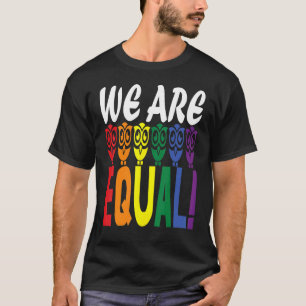 Camiseta Somos corujas iguais!, arco-íris significa paz