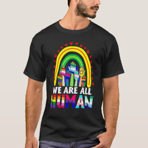 Camiseta Somos Todos Arco-Íris Humano Mão LGBT LGBTQ