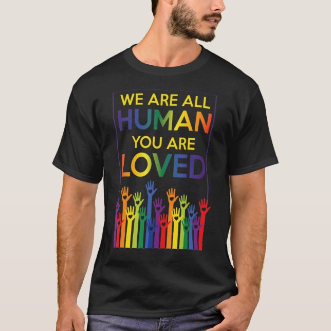 Camiseta Somos Todos Do Orgulho Humano Ally Rainbow Lgbt Fl (Frente)
