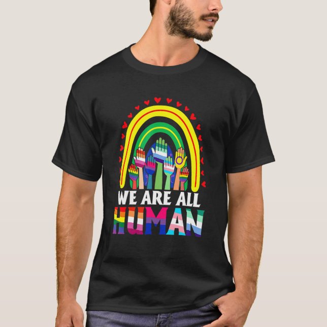 Camiseta Somos Todos Do Orgulho Humano Ally Rainbow Lgbt Fl (Frente)