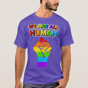 Camiseta Somos Todos do Orgulho Humano Ally Rainbow LGBT Fl
