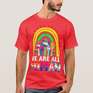 Camiseta Somos Todos do Orgulho Humano Ally Rainbow LGBT Fl