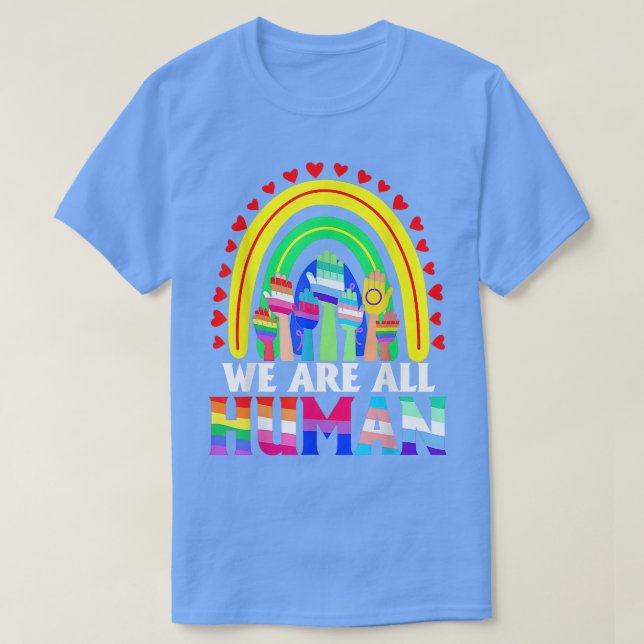 Camiseta somos todos gbt orgulho gay mês lgbt humano  (Frente do Design)