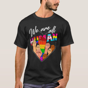 Camiseta Somos Todos Humanos Flag Heart Lgbt Orgulho gay Mê