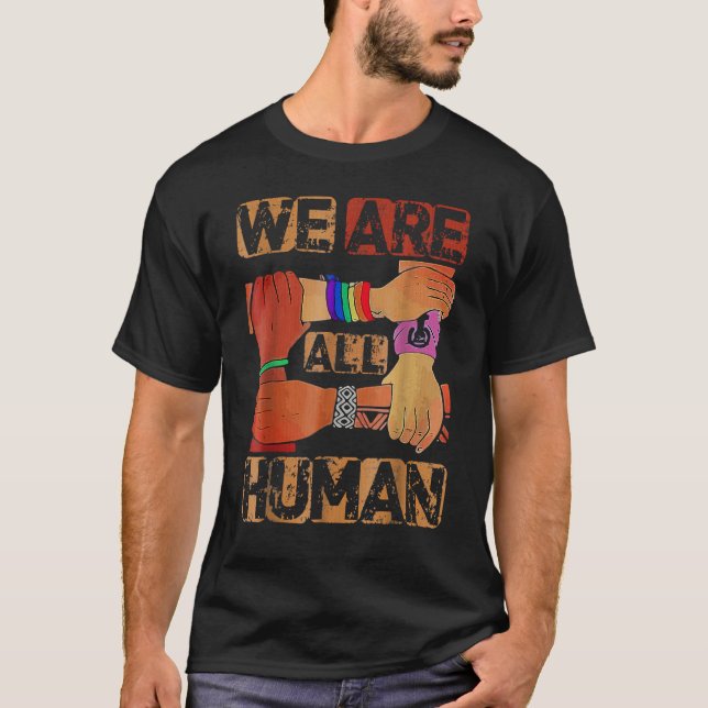 Camiseta Somos Todos Humanos História Negra Mês Afro Africa (Frente)