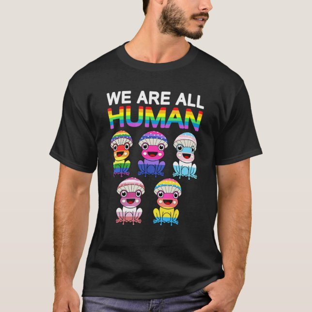 Camiseta Somos Todos Humanos Lgbt Sapo Arco-Íris Lgbtq Sina (Frente)