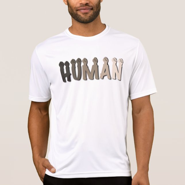 Camiseta Somos todos humanos | uma comunidade global (Frente)