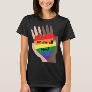 Camiseta Somos Todos Iguais À Tolerância Lgbt Pride Hea
