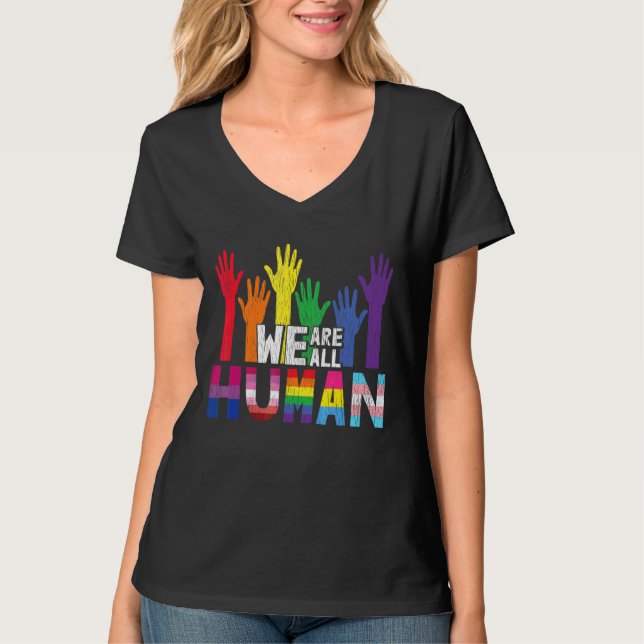 Camiseta Somos Todos Lésbicas Humanas, Gay da Bissexual Pan (Frente)
