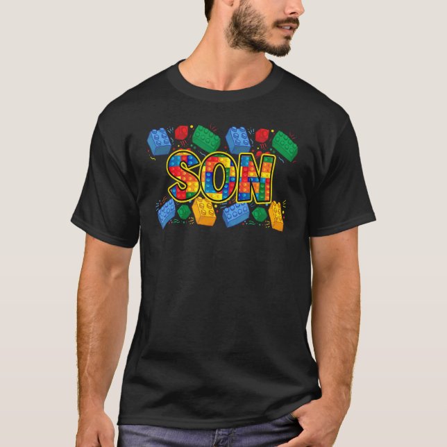 Camiseta Son Brick Builder Boy Master Builder Blocks Build (Frente)