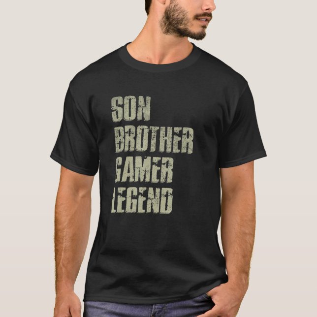 Camiseta Son Brother Gamer Legend For Teenage Boys Christma (Frente)