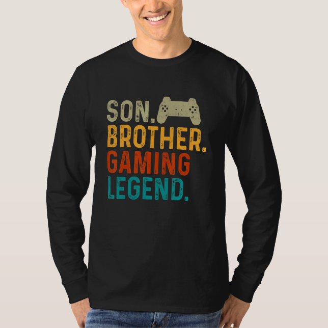 Camiseta Son Brother Gaming Legend Gamer Video Gamer Pc Ner (Frente)