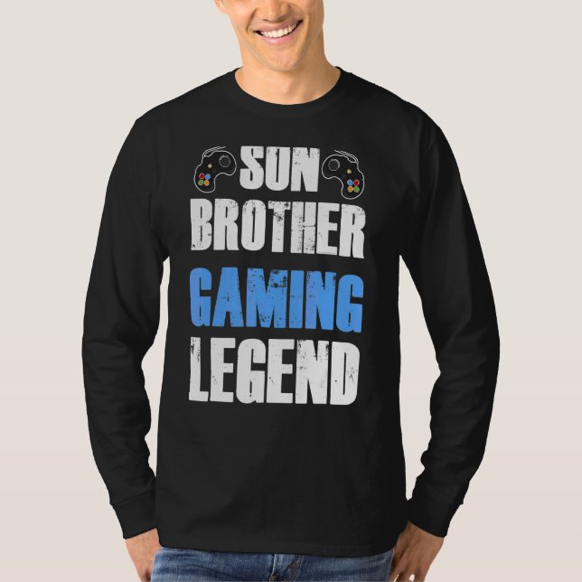 Camiseta Son Brother Gaming Legend Vídeo Gamer Humor Humor (Frente)