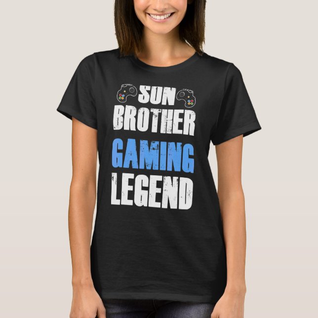 Camiseta Son Brother Gaming Legend Vídeo Gamer Humor Humor (Frente)
