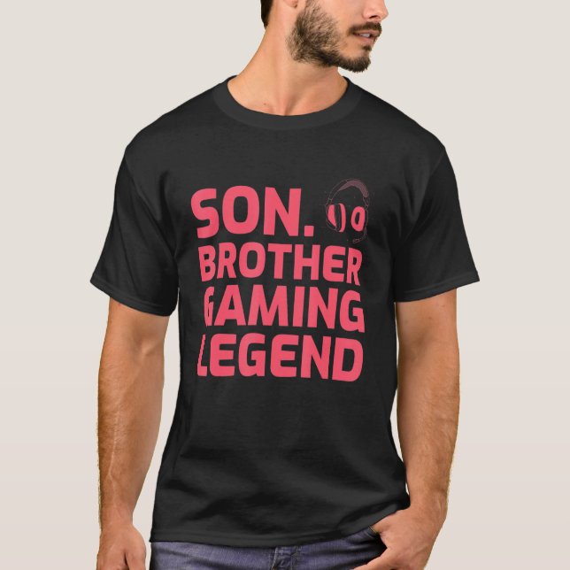 Camiseta Son Brother Gaming Para Jogadores Como Um Figurino (Frente)