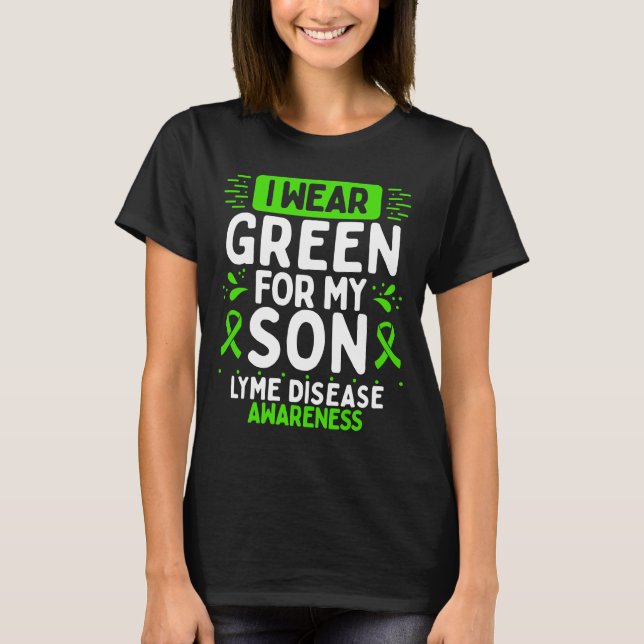 Camiseta Son Lyme Sensibilizar a Faixa Verde (Frente)