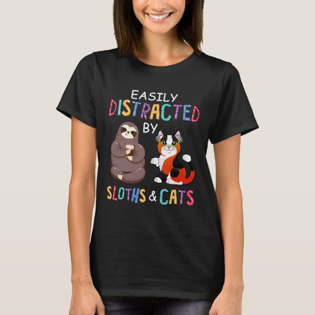 Camiseta Soneca de Gatos de Lútero facilmente distraída (Frente)