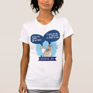 Camiseta Soneca Existencial Humor de Gato Engraçado Citação