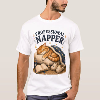 Camiseta Soneca Profissional – Design Aconchegante de Gato