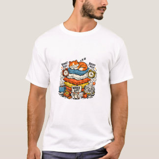 Camiseta Soneca Profissional Gato Preguiçoso Divertido Retr