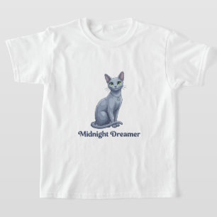 Camiseta Sonhador da Meia-Noite Gato Celestial