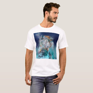 Camiseta Sonhador indiano e lobo-cabeça de etnia tribal