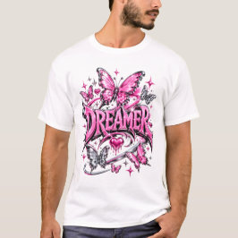 Camiseta Sonhadora Y2K Cromado Rosa Líquido