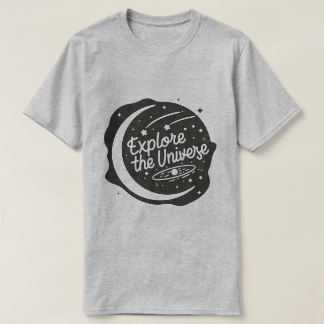 Camiseta Sonhadores do Espaço Explorar o Universo (Frente do Design)