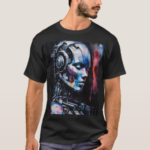 Camiseta Sonhando com Cyborg: Uma Fusão de Tecnologia e Hum