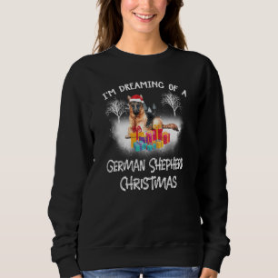 Camiseta Sonhando Com Um Cachorro De Natal German shepherd 