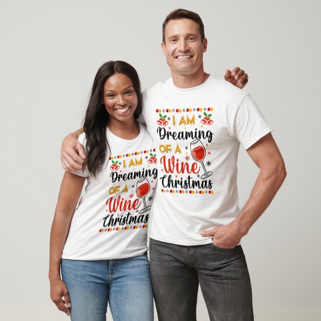 Camiseta Sonhando com um Natal de vinho (Unissex)