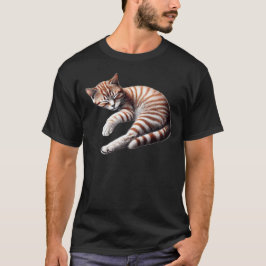 Camiseta Sonhando em Laranja - Gato de Tabby Relaxado