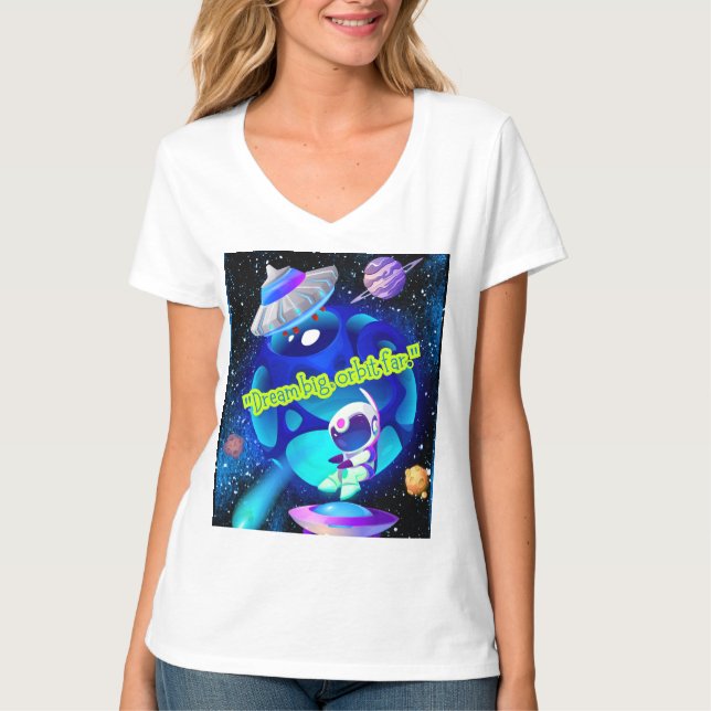CAMISETA SONHANDO ÓRBITA DISTANTE  (Frente)