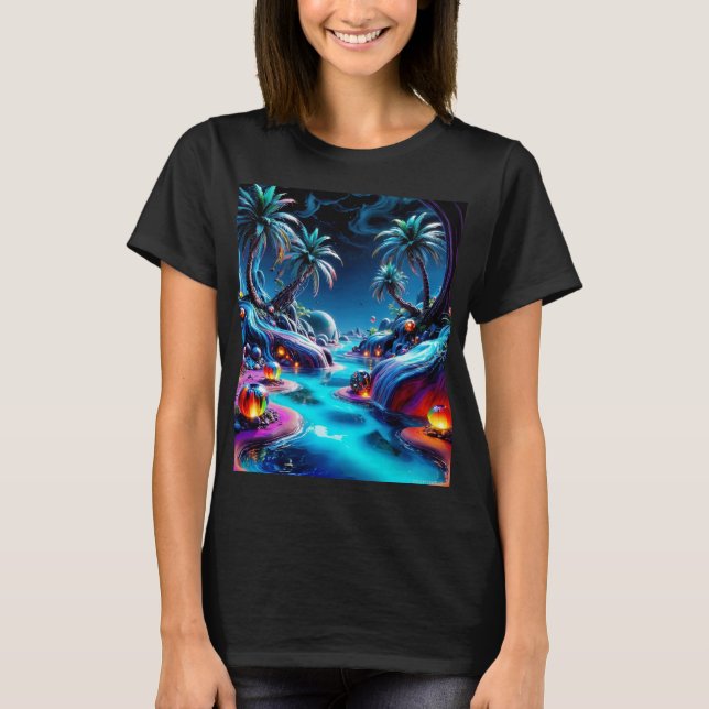 Camiseta Sonhar com uma fuga tropical (Frente)