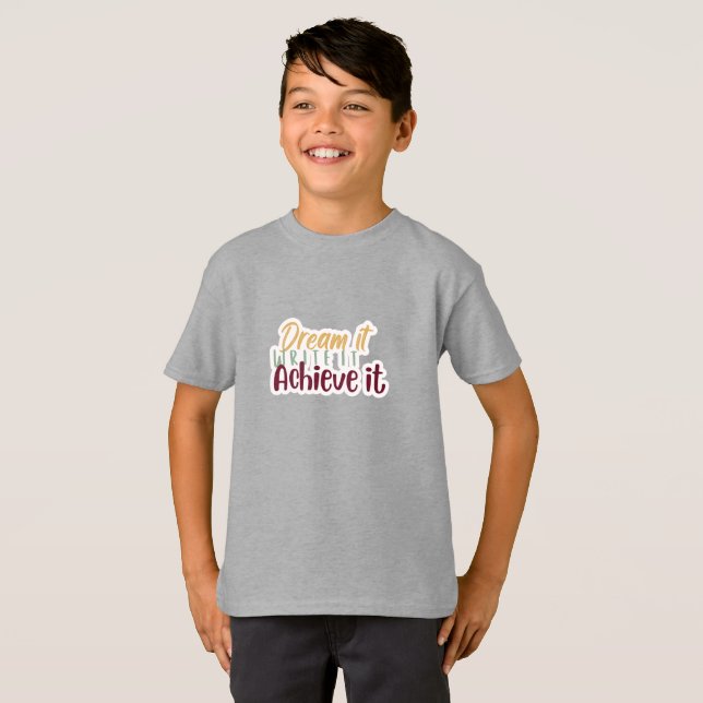 Camiseta Sonhe Escreva Alcance (Frente Completa)